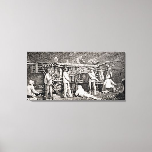 月の横のフランスの画廊 キャンバスプリント (正面)