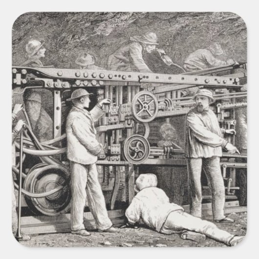 月の横のフランスの画廊 スクエアシール (正面)