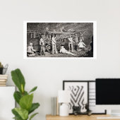 月の横のフランスの画廊 ポスター (ホームオフィス)