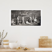 月の横のフランスの画廊 ポスター (キッチン)