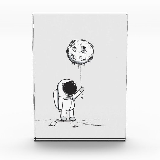 月の気球の宇宙が付いている宇宙の宇宙飛行士は主演します フォトブロック (正面)