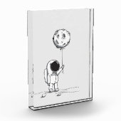 月の気球の宇宙が付いている宇宙の宇宙飛行士は主演します フォトブロック (左)