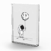 月の気球の宇宙が付いている宇宙の宇宙飛行士は主演します フォトブロック (右)