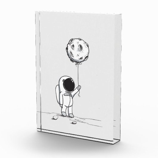 月の気球の宇宙が付いている宇宙の宇宙飛行士は主演します フォトブロック (右)