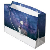 月の気球の宇宙が付いている宇宙の宇宙飛行士は主演します ラージペーパーバッグ (裏面アングル)