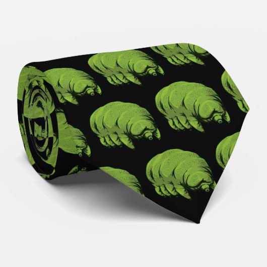 月の水のクマの緑のおもしろいタルディグレード ネクタイ (ロール)