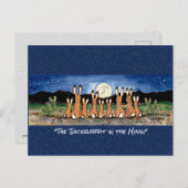 月の水の中のジャクお洒落ラビットのカラーArt P ポストカード (正面/裏面)