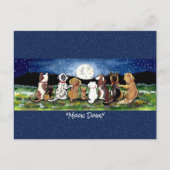 月の水の色お洒落の絵はがき内の犬 ポストカード (正面)