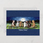 月の水の色お洒落の絵はがき内の犬 ポストカード (正面/裏面)