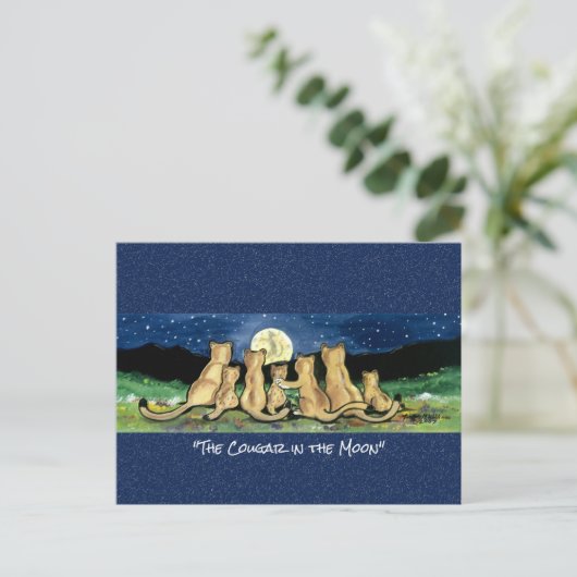 月の水の色のお洒落はがきクーガー ポストカード (スタンド正面)