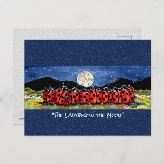 月の水の色のハガキお洒落のラディバグ ポストカード (正面/裏面)