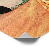 月の水の色のライフアートの木 ポスター (角)