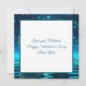 月の水キスをする反射のEtherealカップル カード (裏面)