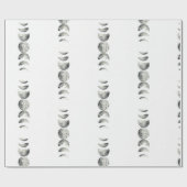 月の水彩画段階 ラッピングペーパー (フラット)