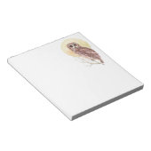 月の水色の鳥、動物と木のフクロウ ノートパッド (アングル)