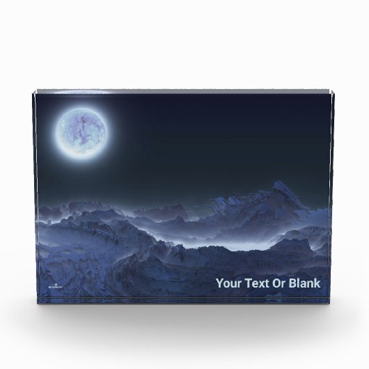 月の氷の凍ってい惑星 フォトブロック (正面)