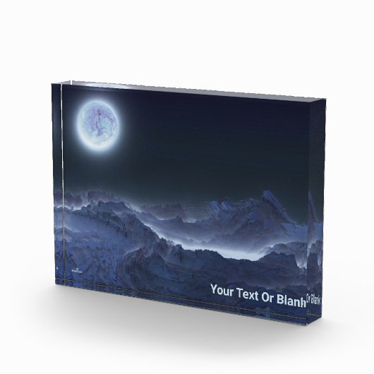 月の氷の凍ってい惑星 フォトブロック (右)