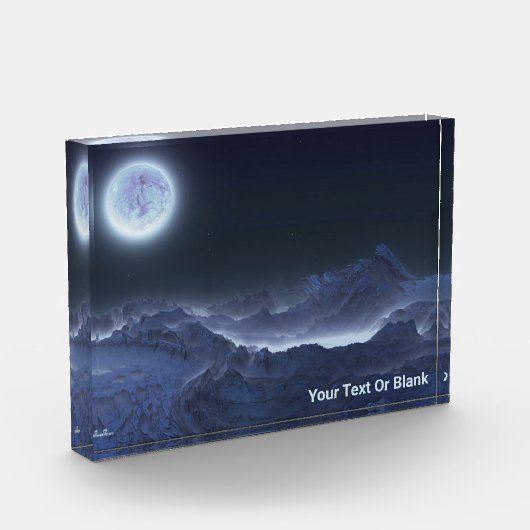 月の氷の凍ってい惑星 フォトブロック (左)