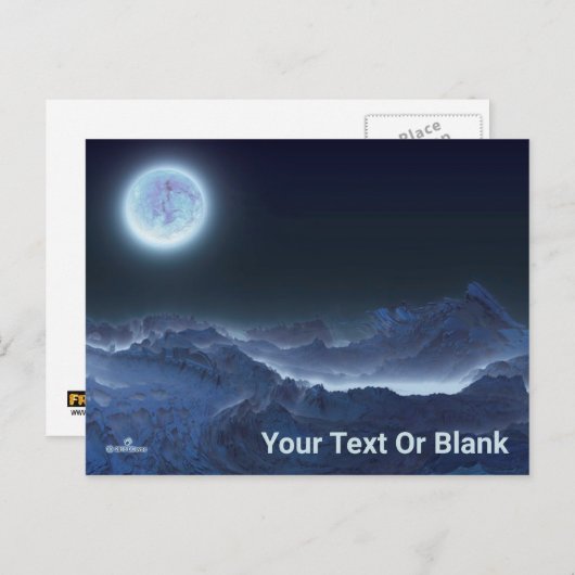 月の氷の凍ってい惑星 ポストカード (正面/裏面)