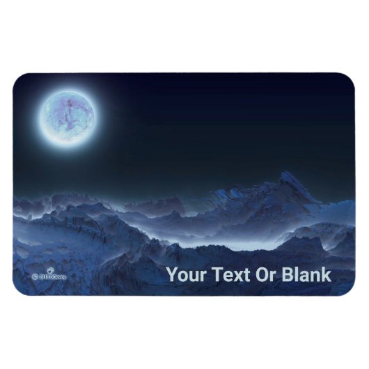 月の氷の凍ってい惑星 マグネット (横)