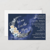 月の海軍のフローラの赤ん坊のシャワースタイリッシュの上で 招待状 (正面/裏面)