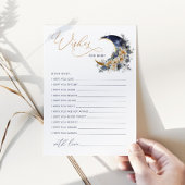 月の海軍の上で金ゴールドの願いベビーカード 招待状