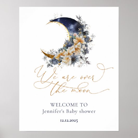 月の海軍の赤ちゃんシャワー歓迎 ポスター (正面)