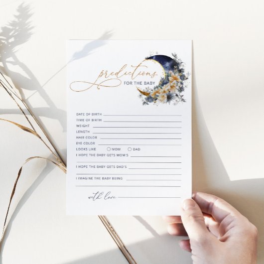 月の海軍の金ゴールドのベビーカードの予測 招待状