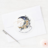 月の海軍の金ゴールドは君をホイル感謝していする ラウンドシール (封筒)