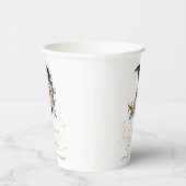 月の海軍の金ゴールドフォイルの赤ちゃんシャワー上 紙コップ (右)