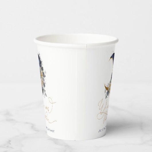 月の海軍の金ゴールドフォイルの赤ちゃんシャワー上 紙コップ (右)