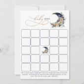 月の海軍の金ゴールドベビービンゴゲームカード 招待状 (正面)