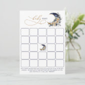 月の海軍の金ゴールドベビービンゴゲームカード 招待状 (スタンド正面)