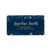 月の海軍の青い赤ちゃんシャワーのアドレスの上 ラベル (正面)