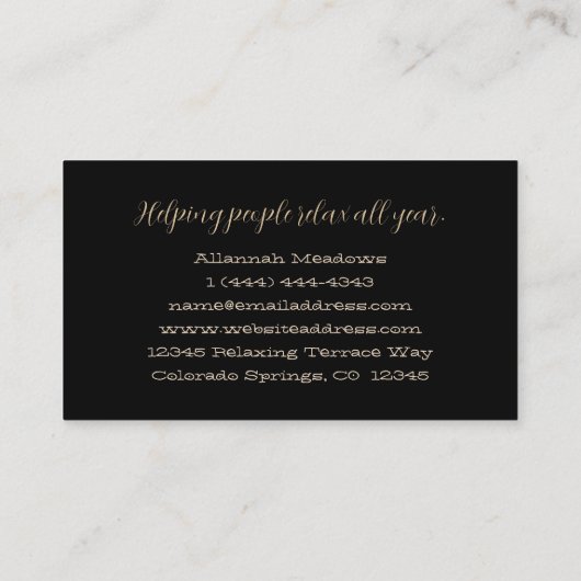 月の湖の瞑想ビジネスカード 名刺 (裏面)