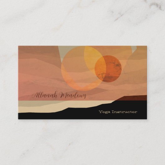 月の湖の瞑想ビジネスカード 名刺 (正面)