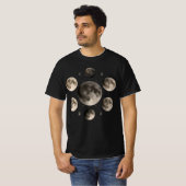 月の満ち欠け曼荼羅 天文学アート Tシャツ (正面フル)