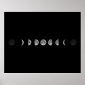 月の満ち欠け 天体デザイン ポスター (正面)