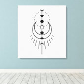 月の満ち欠け 月食 キャンバスプリント (インサイチュ (ウッドフロア))