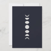 月の満ち欠け 青い占星術 天体のベビーシャワー 招待状 (裏面)