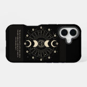 月の満ち欠け: Celestial Harmony iPhoneケース iPhone 16ケース (裏面横)