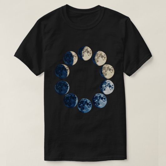 月の満ち欠け Tシャツ (デザイン正面)