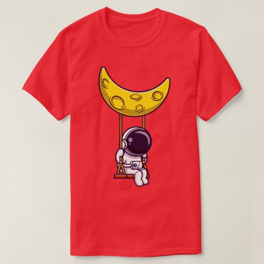 月の漫画で宇宙飛行士が振る Tシャツ (デザイン正面)