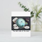 月の漫画のギフトの暗おもしろいい側面 ポストカード (スタンド正面)