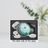 月の漫画のギフトの暗おもしろいい側面 ポストカード (スタンド正面)