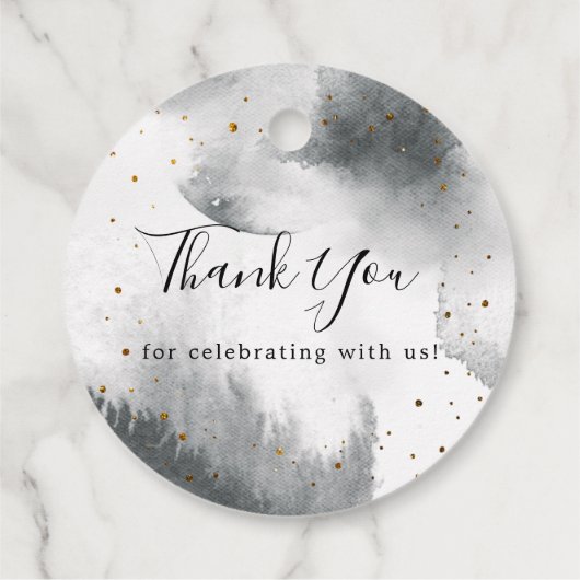 月の灰色の空の赤ちゃんシャワーの上で フェイバータグ (裏面)