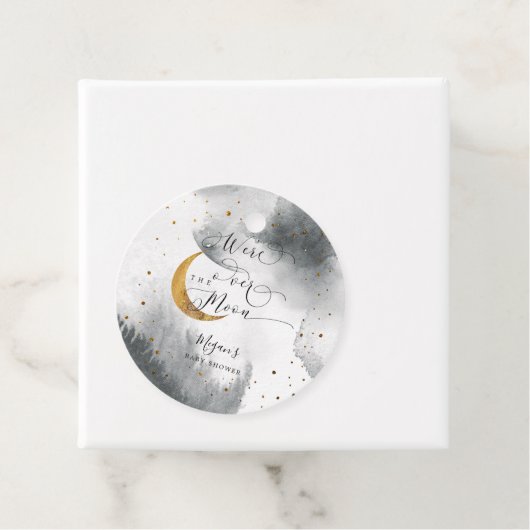 月の灰色の空の赤ちゃんシャワーの上で フェイバータグ (インサイチュ)