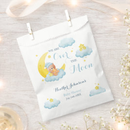 月の熊の男の子のシャワーの上 フェイバーバッグ