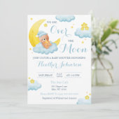 月の熊の男の子のシャワーの上 招待状 (スタンド正面)