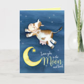 月の牛の子供たちはすぐに元気になる愛 カード (正面)